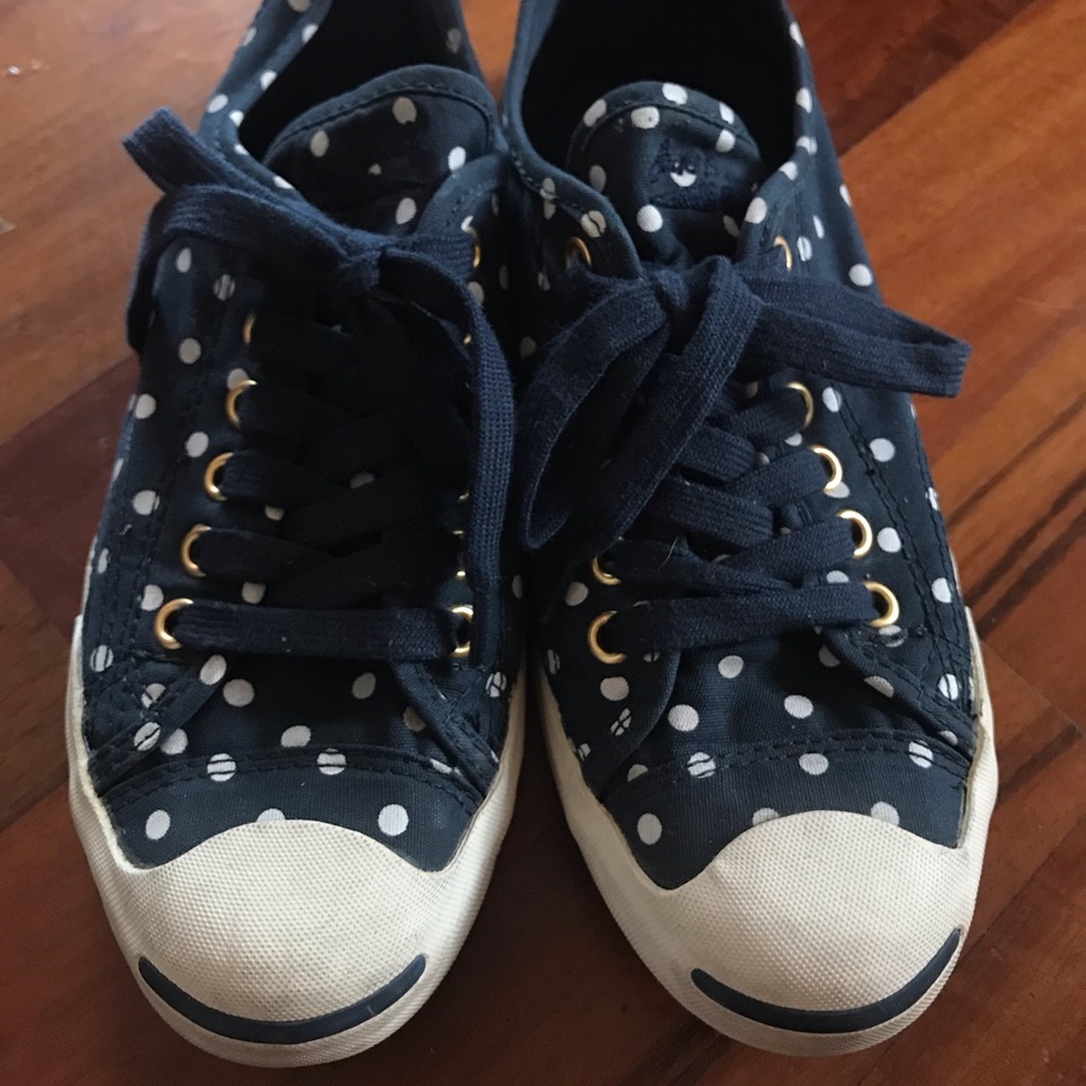 Jack Purcell Converse Navy Polka Dot Sneakers US 7